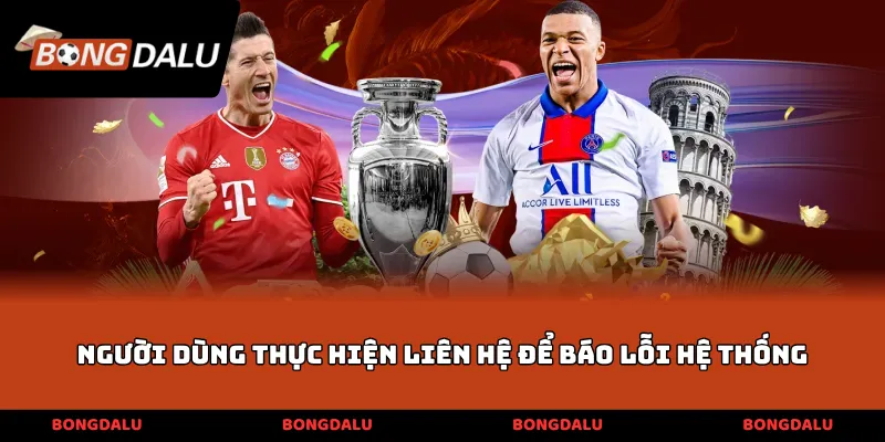 Người dùng thực hiện liên hệ để báo lỗi hệ thống